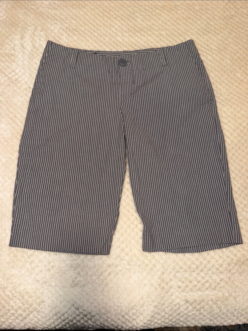 Mossimo Supply Co. Navy and White Pinstripe Bermuda Shorts